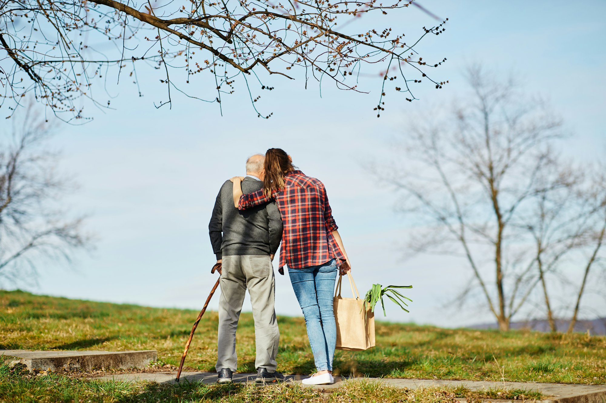 nurse senior care caregiver help assistence retirement elderly man family love daughter